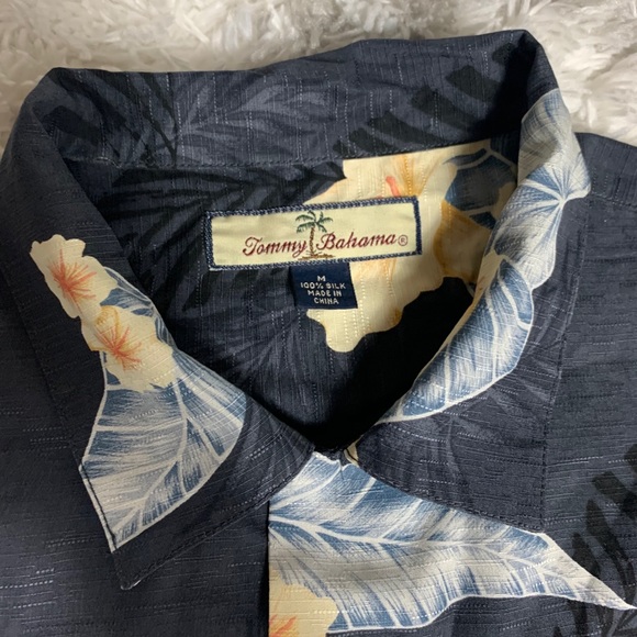 Blue Hawaiian Tommy Bahama Shirt Leeve Shirt Sz M - Picture 3 of 5